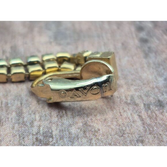 Lot of 2 Gold Tone Minimalist Clip On Earrings Dainty Dangle Rhinestones CUTE - Picture 9 of 9